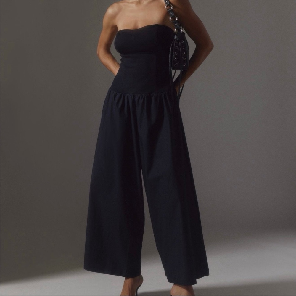 Silence + Noise Black Strapless Jumpsuit